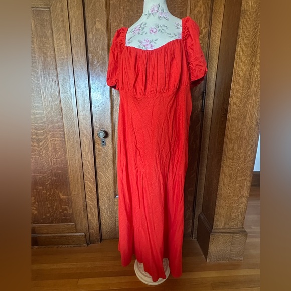 Boden Ruched Bodice Midi Dress in Vermillion, Size 20-22R, NWOT - Picture 3 of 13